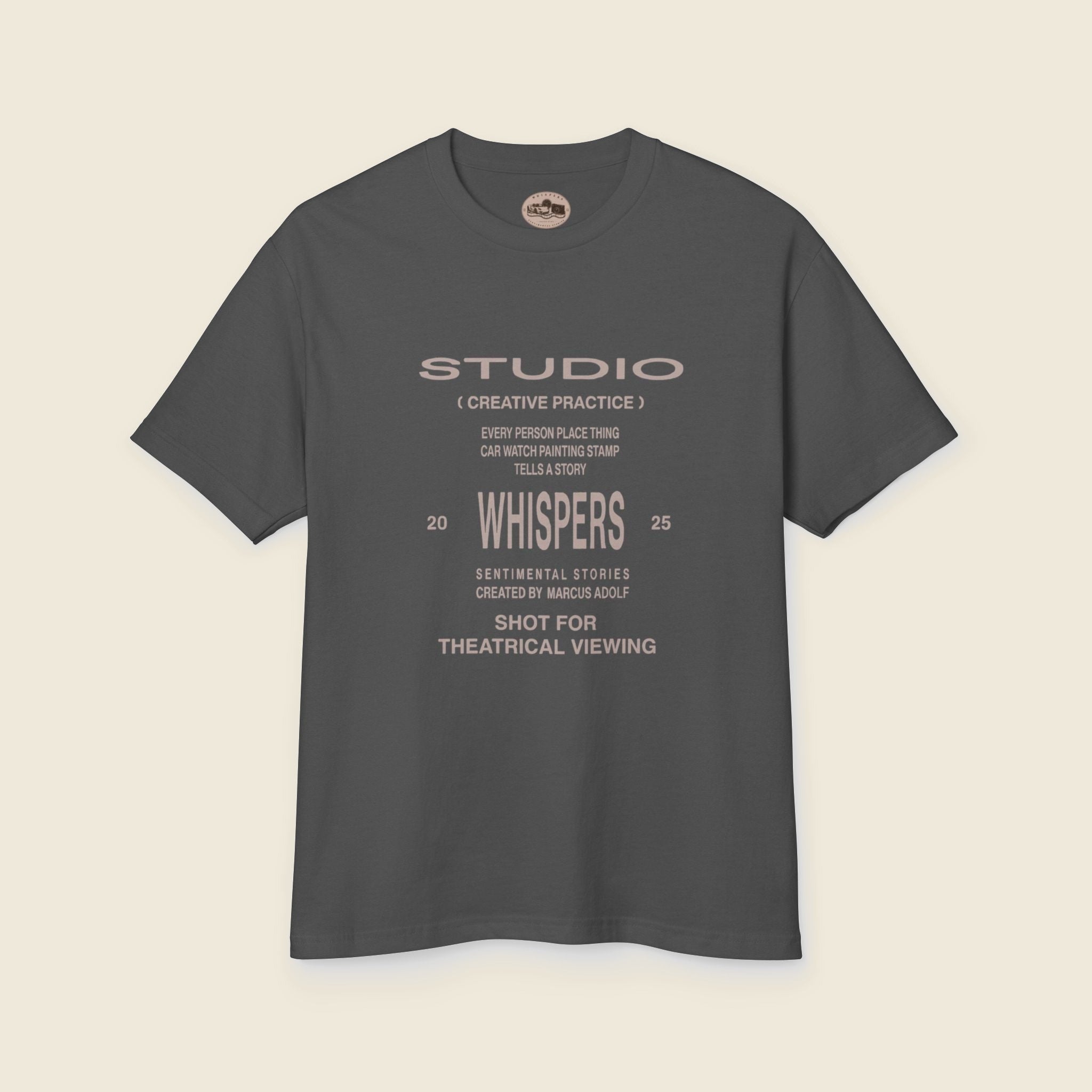 Whispers Heavyweight Tee — stock backdrop