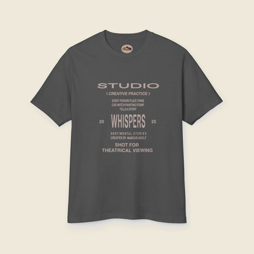 Whispers Heavyweight Tee — stock backdrop